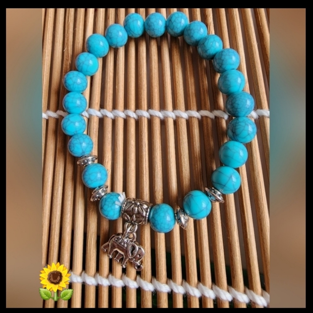 ELEPHANT Boho Turquoise Beaded Bracelet BR